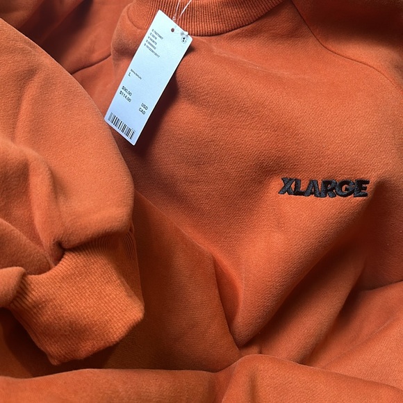 NWT! XLARGE Raglan Crew Neck Sweatshirt Large Brown/ Orange - Picture 7 of 9